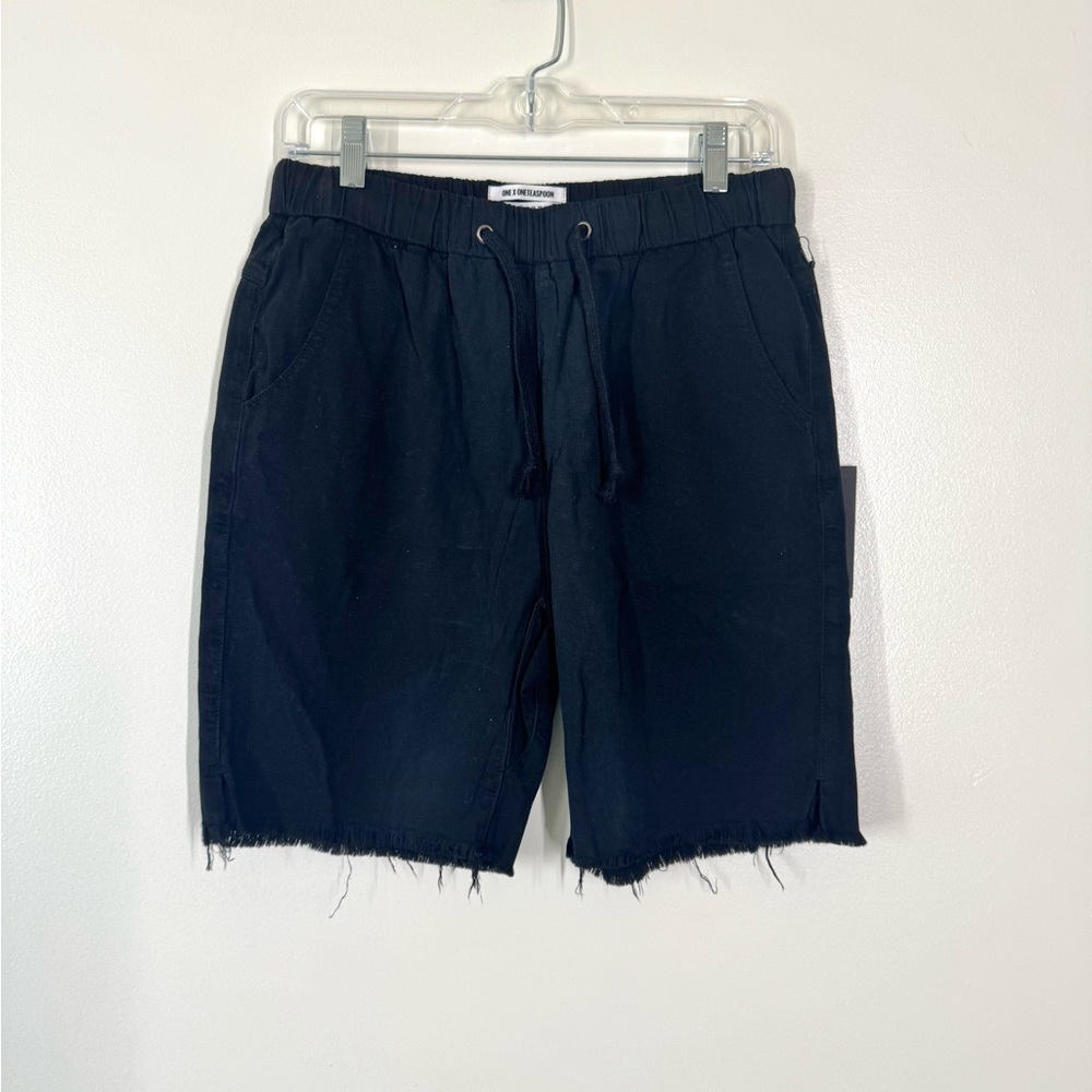 One Teaspoon Black Flat Front Cotton Shorts *NWOT*